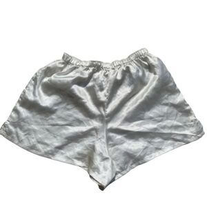 Vintage Valege White Satin pajama shorts medium lingerie sexy boudoir pinup​